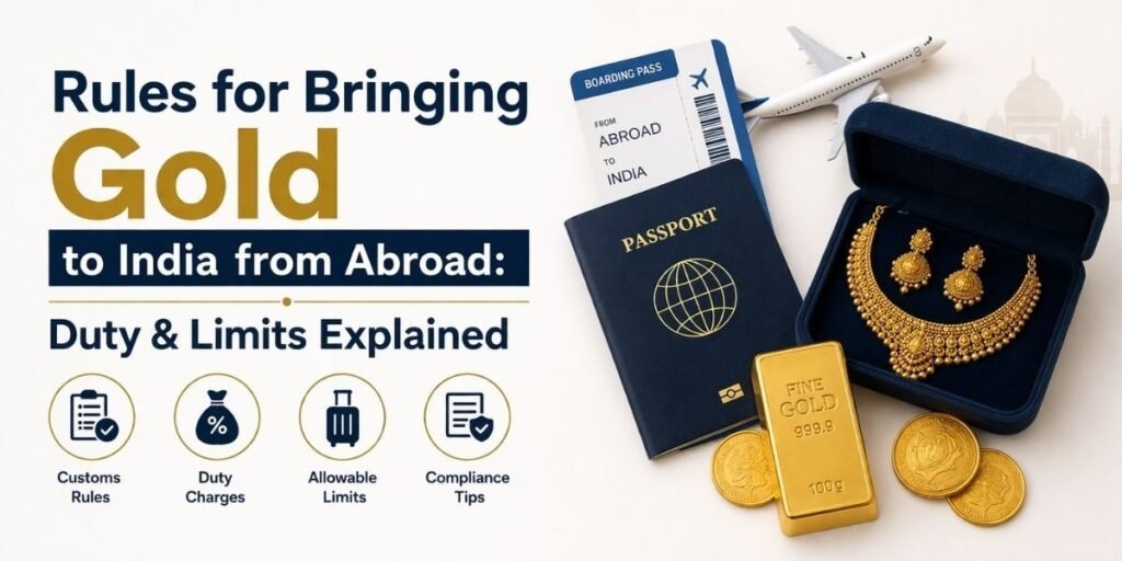 Traveler carrying gold jewelry through Indian customs